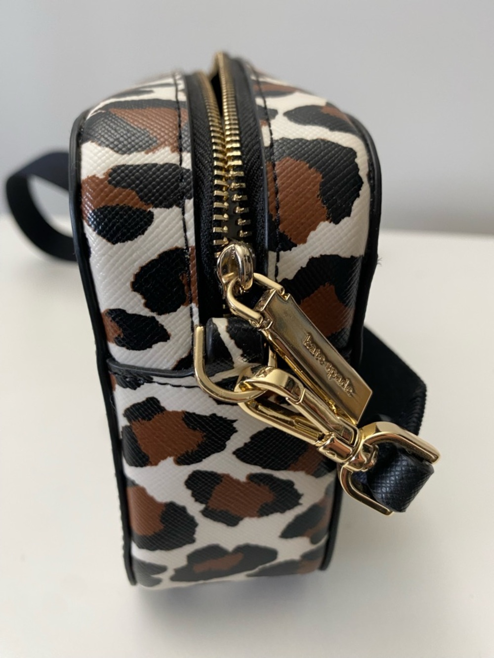 kate spade Madison Leopard-Print Crossbody Camera Bag KI377 - Cream/Brown/Black - Picture 7 of 16